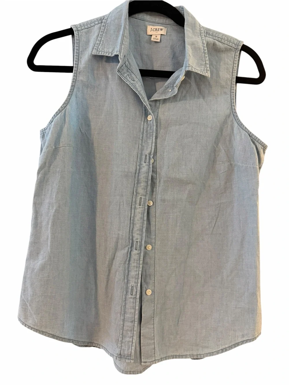 J. Crew Light Chambray Sleeveless Button-Down Shirt